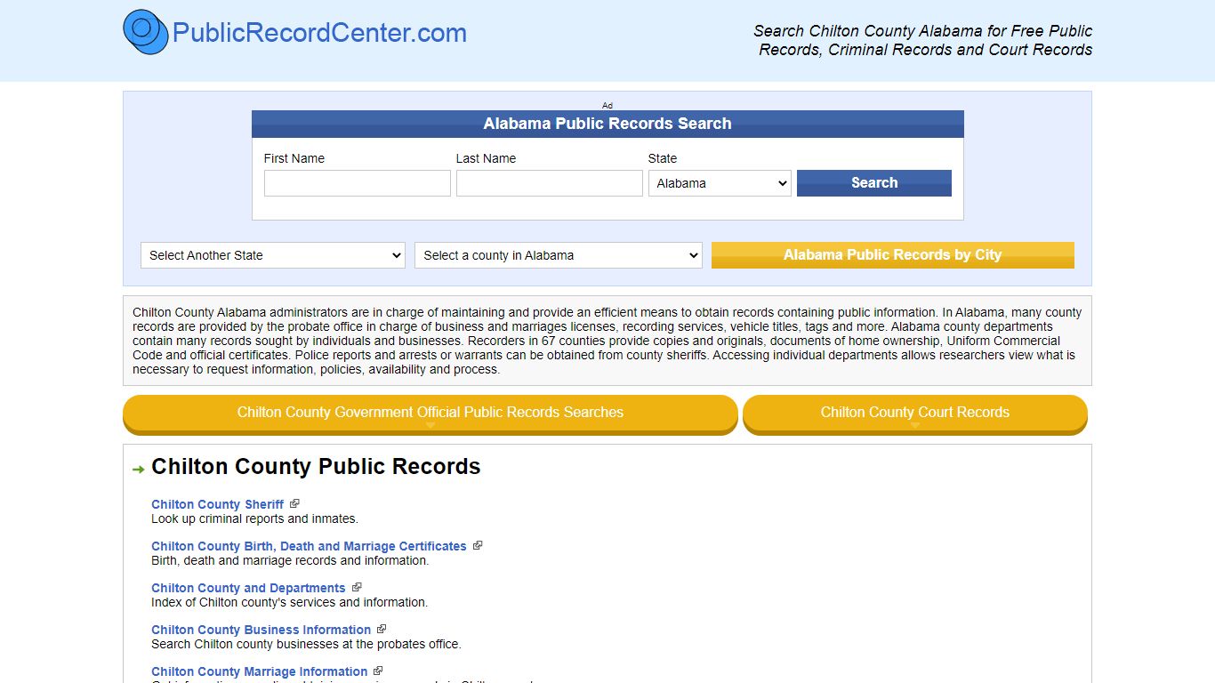 Chilton County Alabama Free Public Records - Court Records ...