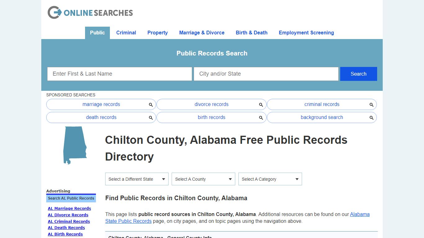 Chilton County, Alabama Public Records Directory