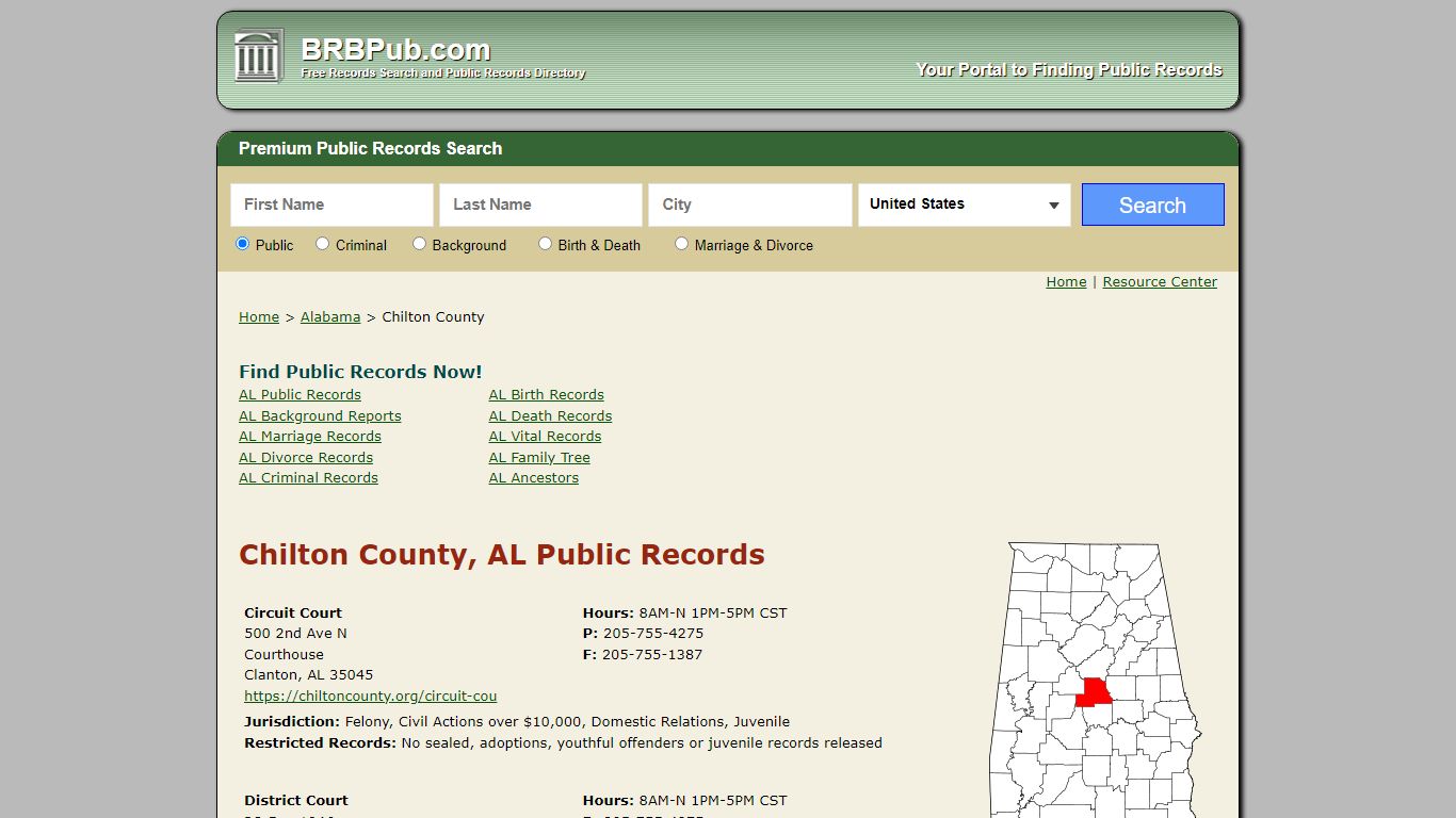 Chilton County Public Records | Search Alabama Government ...