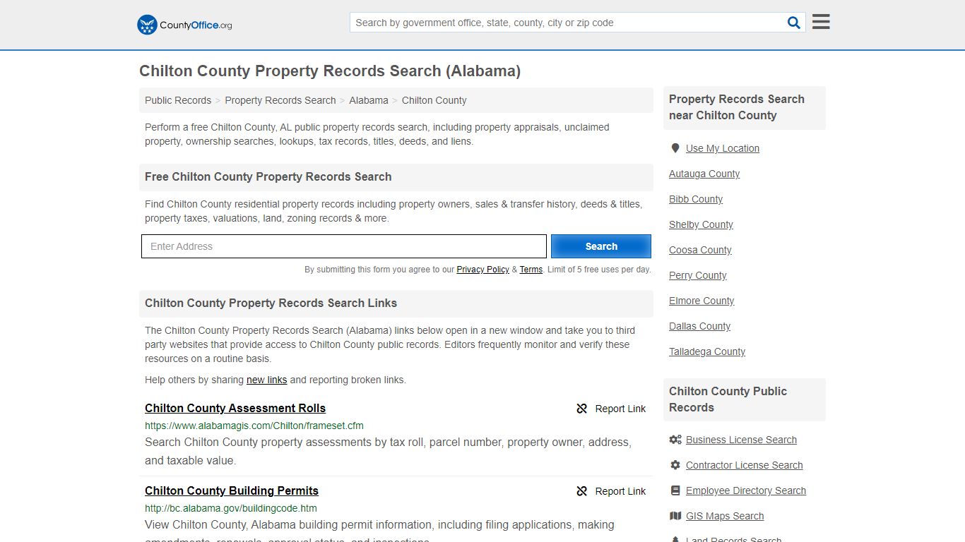 Property Records Search - Chilton County, AL (Assessments ...